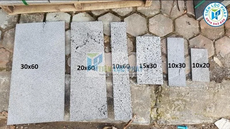 Kích thước phổ biến của đá ong trong thiết kế xây dựng