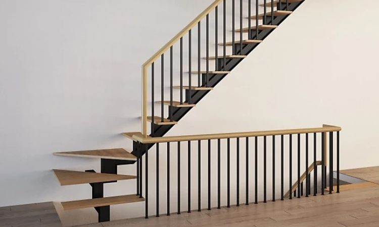 cầu thang sắt ốp đá hoa cương