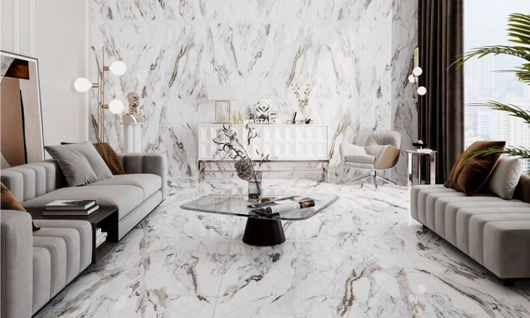 đá hoa cương ốp tường phòng khách