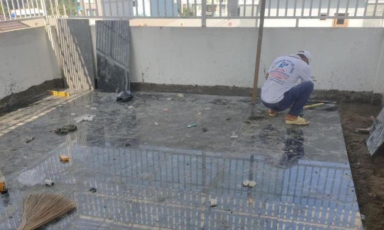 thi công đá lát sân vườn 15x15