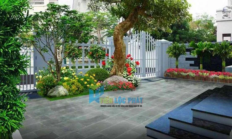 cách bố trí sân vườn trước nhà