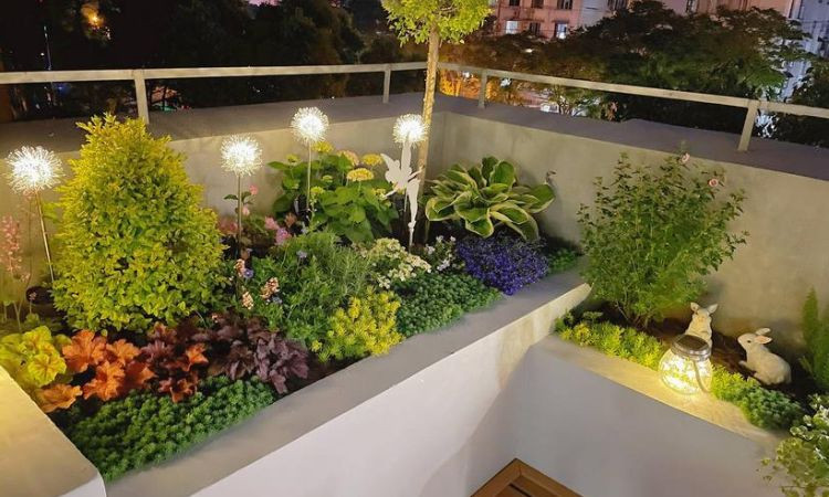 sân vườn trên sân thượng