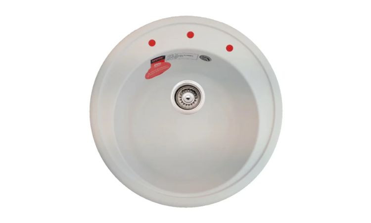 Chậu rửa chén đá granite màu trắng ROA1-02 (Carysil)