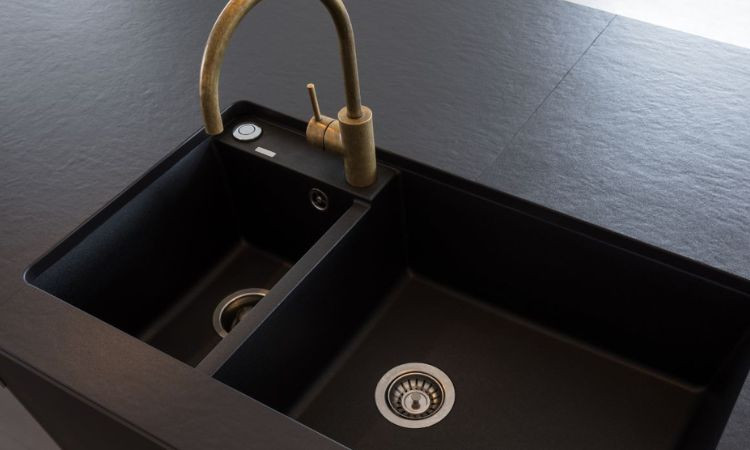 Bồn rửa chén đá màu đen Dekton Sirius