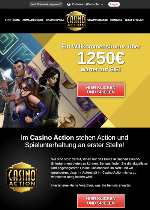 Casino Action – Legal online spielen mit 97% RTP