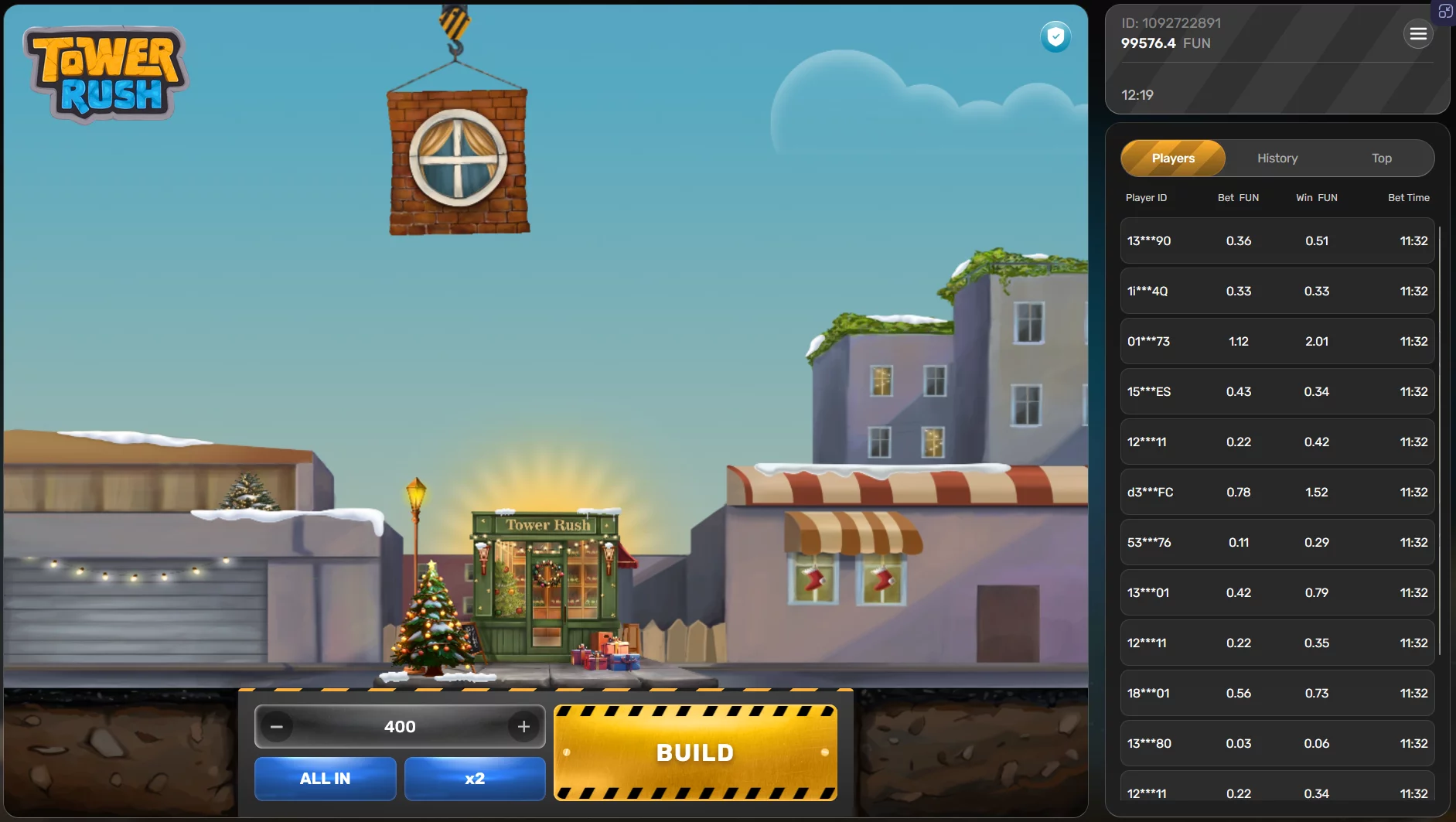 Tower Rush Crash Game by Galaxsys | Play Demo for Free