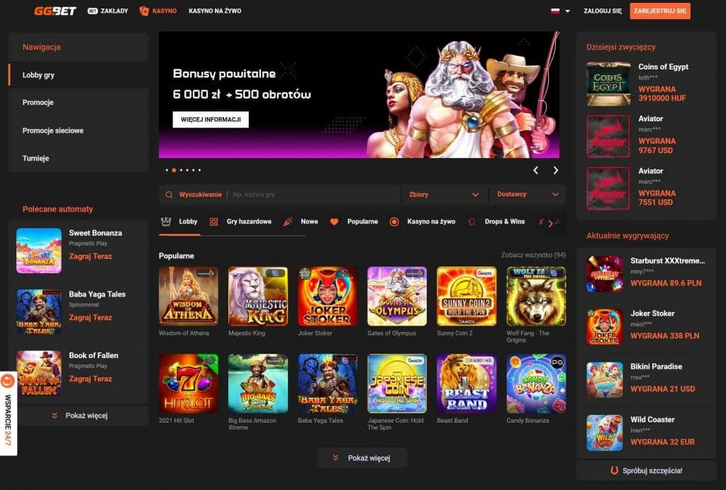 GGBet Casino ️ 50 DS Bez Depozytu + 6000 PLN + 500 DS - Polskie Casino