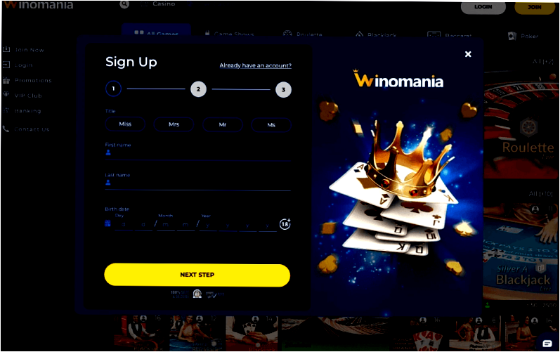 Winomania Casino Online - 100£ + 100 Free Spins Bonus - Winomania Login