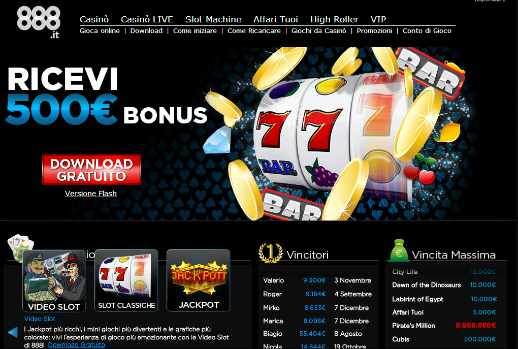 Recensione 888.it: Bonus Casino 500 Euro | CasinoOnlineBlog.Net