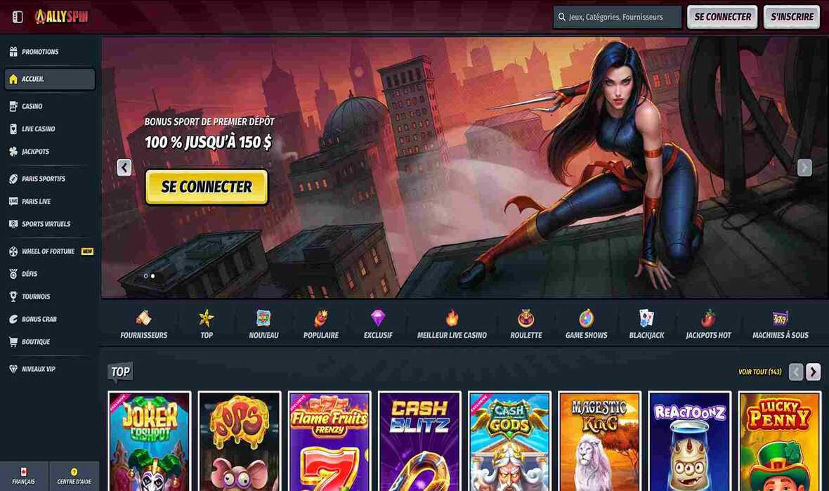 Avis sur AllySpin Casino 2026 : recevez-vous max. 100 % jusqu'à 1 500 ...