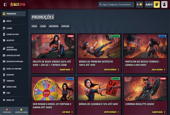 Análise AllySpin Casino 2026: receba 250% até 500 € + 200 RG