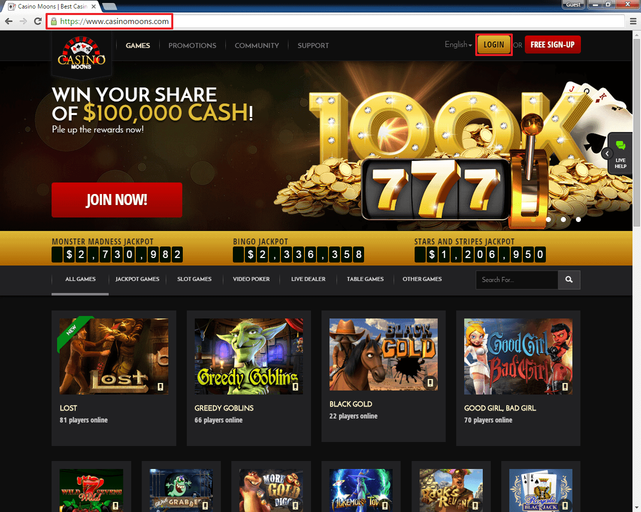 Casino Moons USA Online Casino Review, Instant Play Slots, casino moons ...