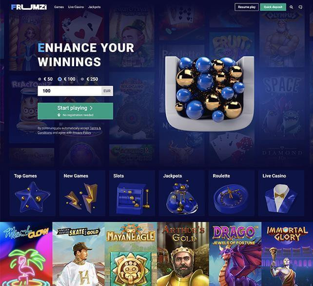 Frumzi Review - Pay and Play Casino - NewCasinos.com