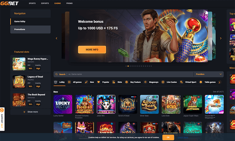 GGBet Casino Review - Holen Sie sich einen Anmeldebonus bis zu 1300 Euro