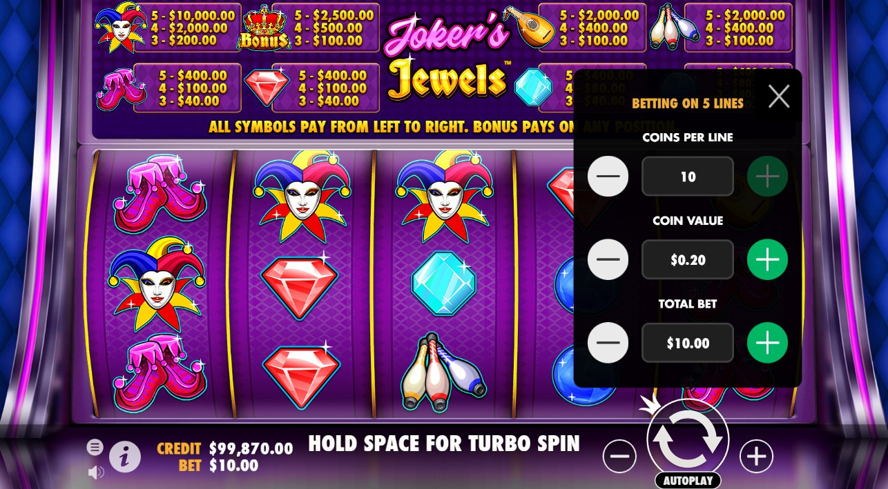 Juega Joker Jewels Gratis y Disfruta del Modo Demo