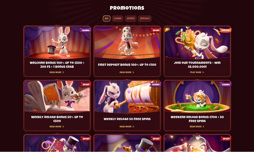 Magius Casino - Unlock €500 + 200 FS & a Bonus Crab Today