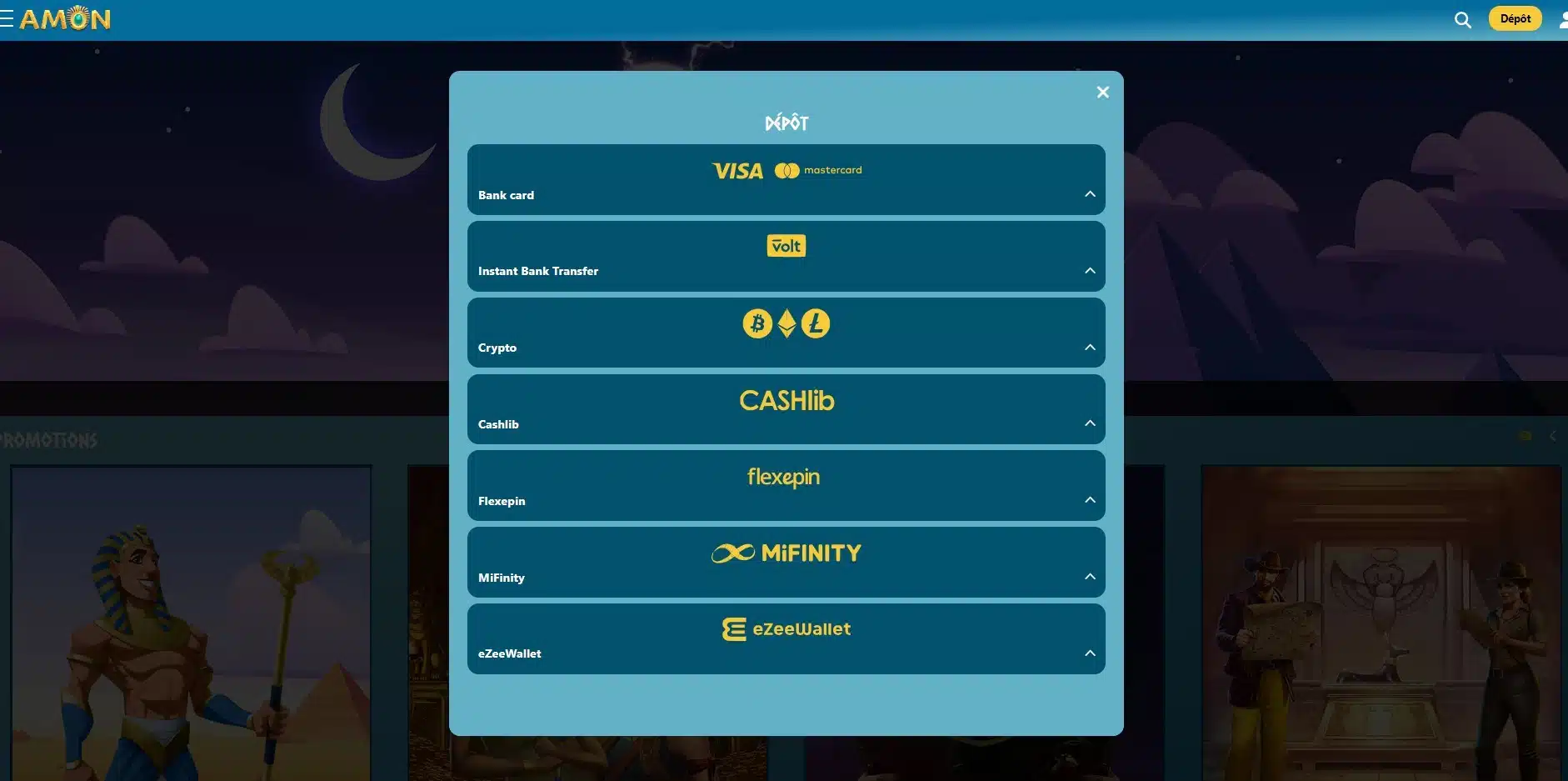 Amon Casino ᐈ Bonus gratuit sans dépôt de 25 Free Spins ️