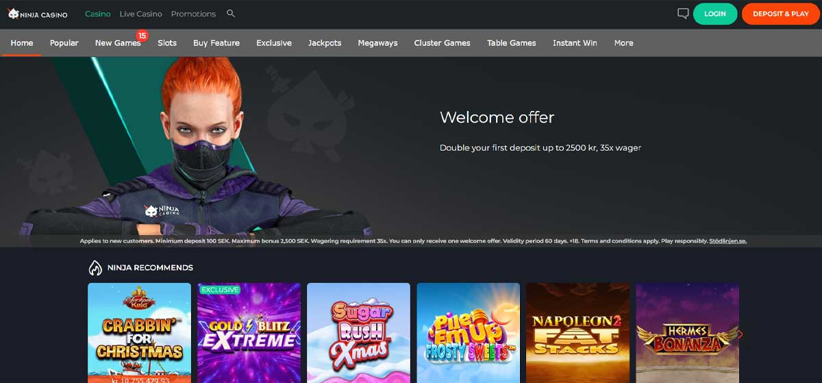 Ninja Casino Avis 2025|💸Bonus de 2500 kr et 35 X Wager