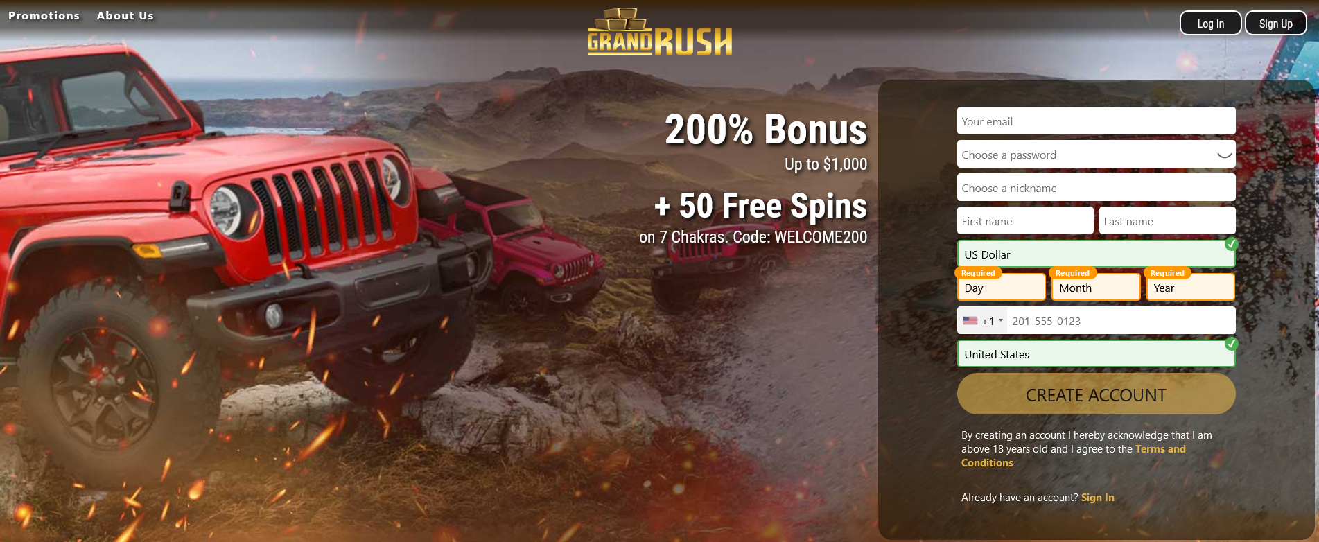 Grand Rush Casino Review - October 2024