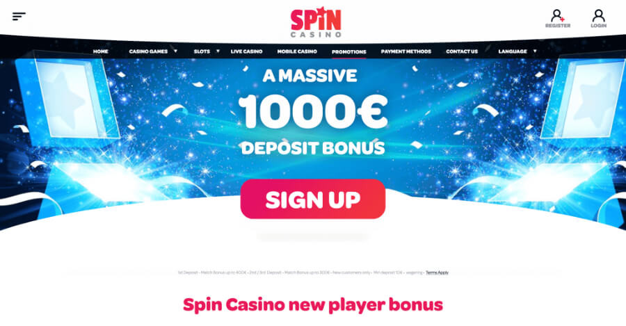 Spin Casino Review UAE | Win up to €1,000 in Bonuses