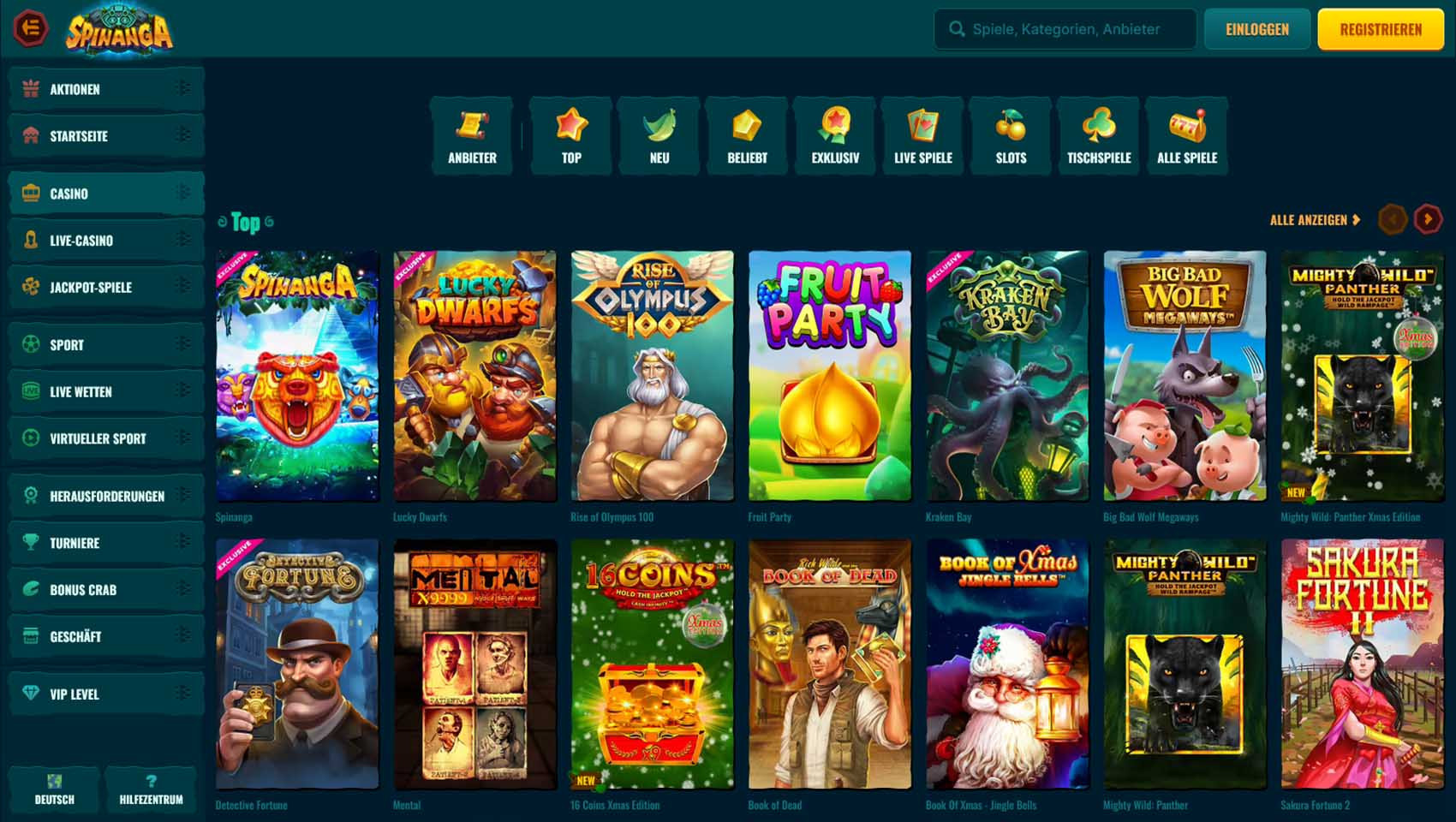 Spinanga Casino Test und Bewertung - 500 € Bonus + 200 Freispiele!