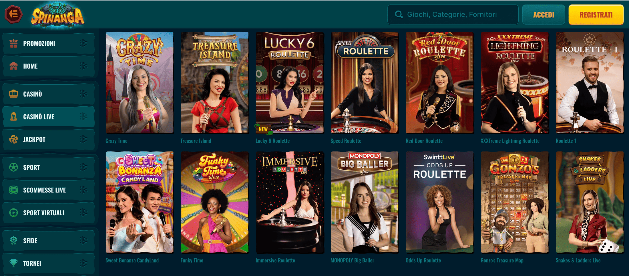 Spinanga Casino e Scommesse: Bonus 100% Fino 150€