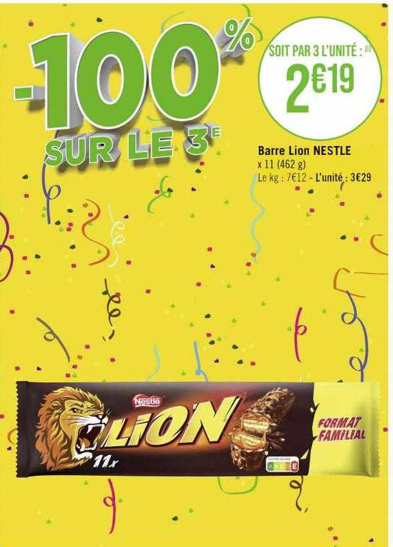 Promo Barre Lion Nestlé chez Geant Casino
