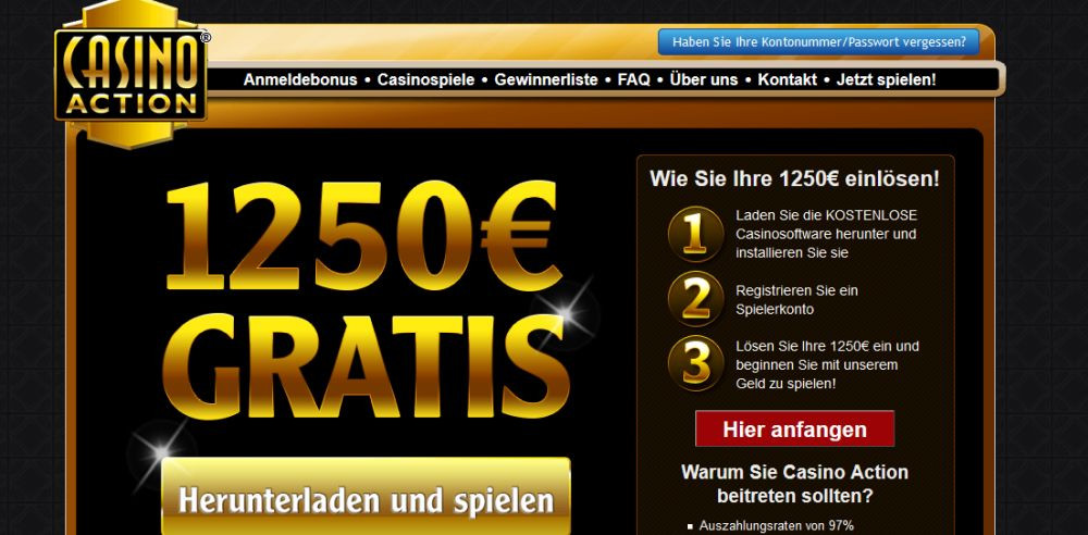 Casino Action: 1250€ GRATIS 🤑 Freispiele, Bonus Code & mehr Details!