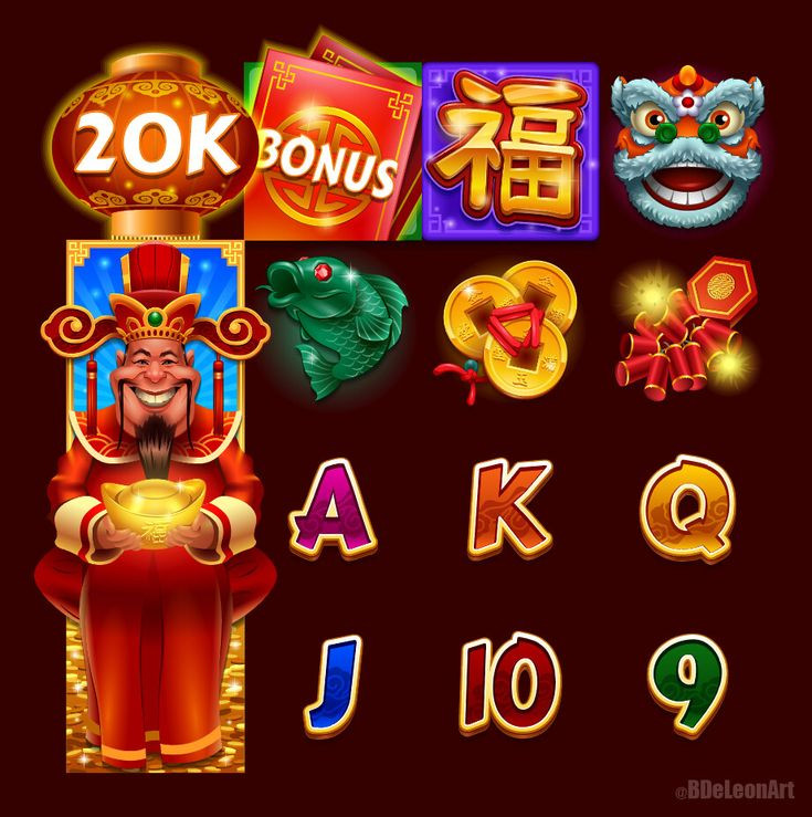 ArtStation - Asian Symbol Set, Brian De Leon | Casino slot games, Slots ...
