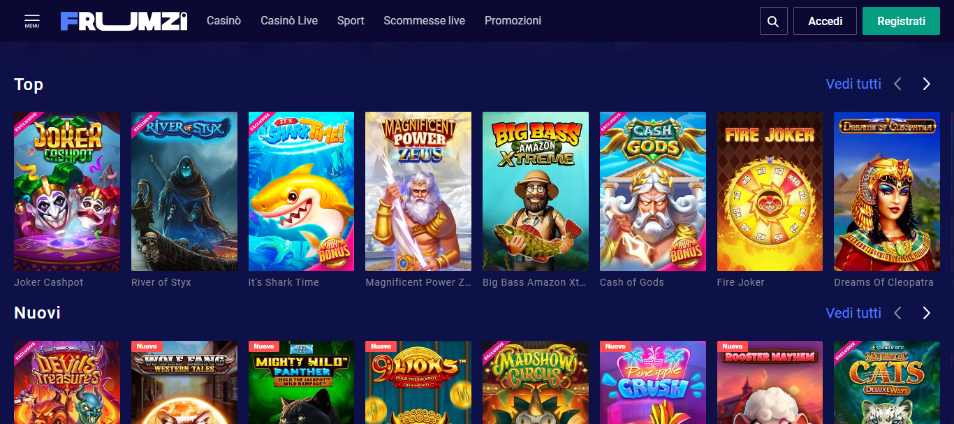 Frumzi Casino 2025- Divertimento Frizzante Con €100 Di Bonus