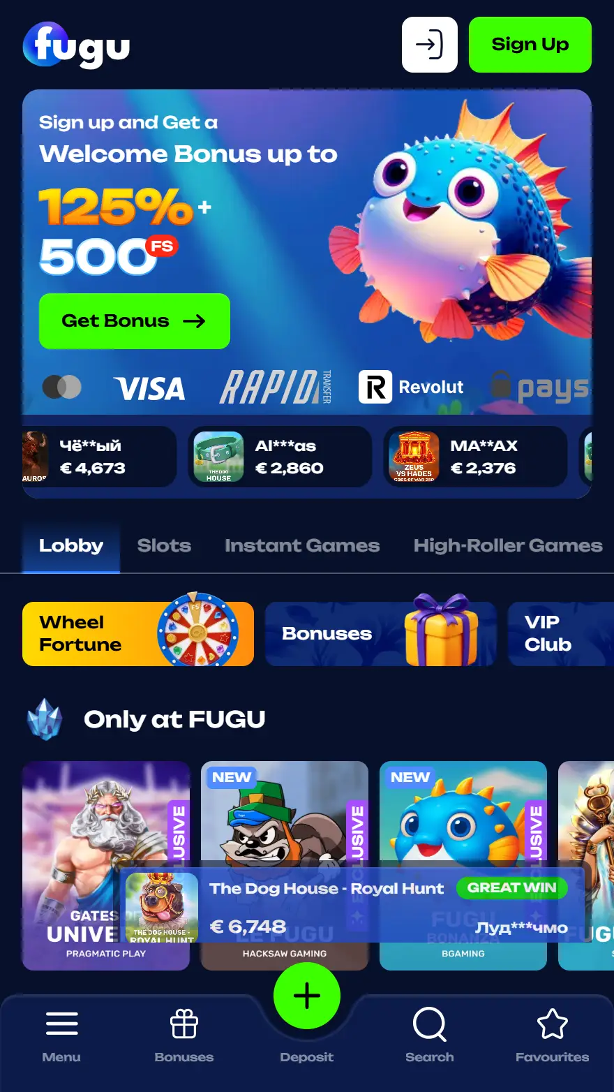 Fugu Casino → Bonuss 600€ + 500 Bezmaksas Griezieni (2026)