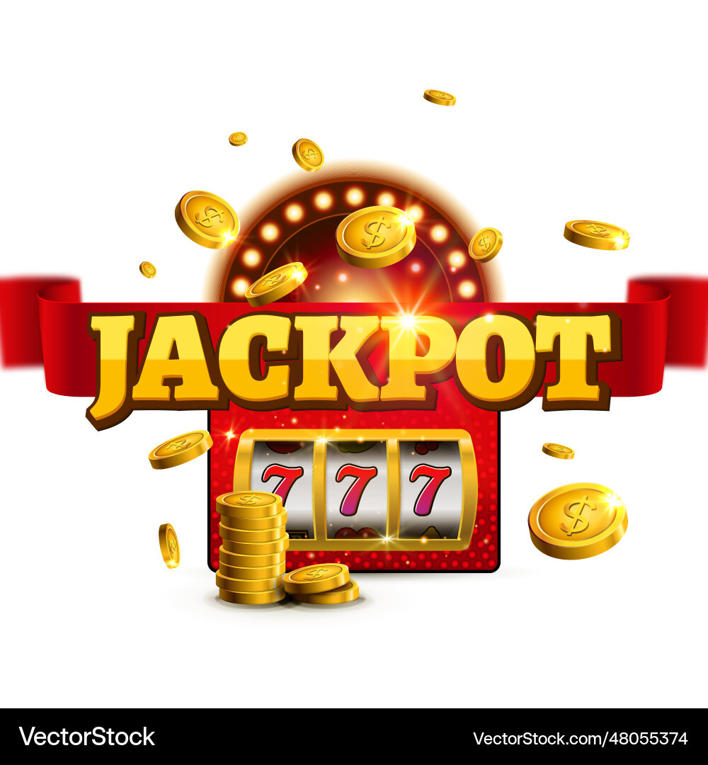 Jackpot background casino slot winner sign big Vector Image