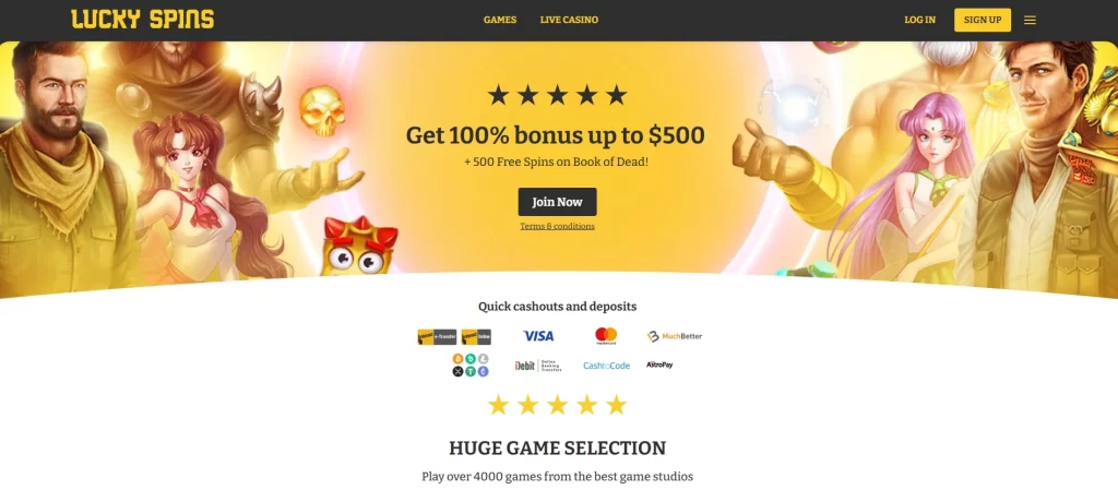 Lucky Spins Casino - The Luckiest Canadian Gambling Platform