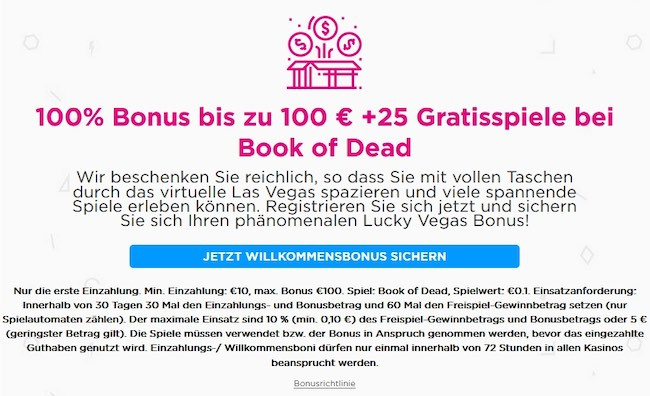 Lucky Vegas Casino Erfahrungen & Test (2021) » 100€ + 25 Freespins