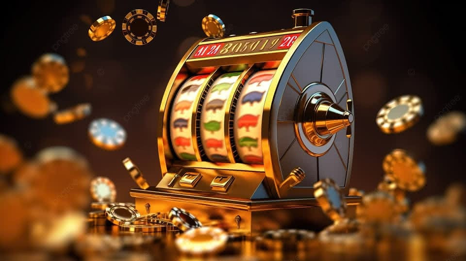 Realistic 3d Slot Machine With Flying Chips And Dice In Online Casino ...