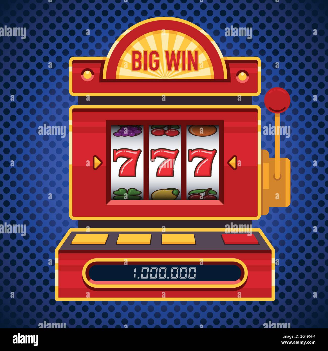 Red slot machine game. Win 777 jackpot. Lucky seven. Jackpot triple ...