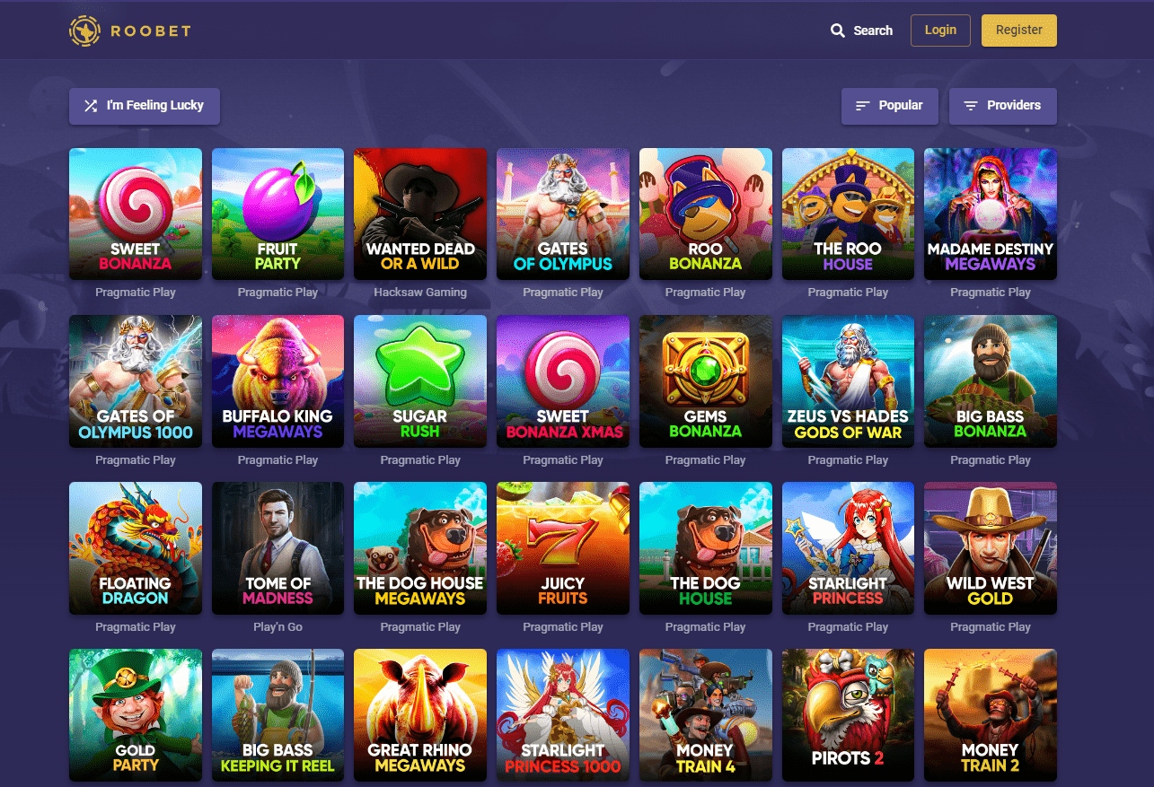 Roobet Slots selection at online casino - Roobet