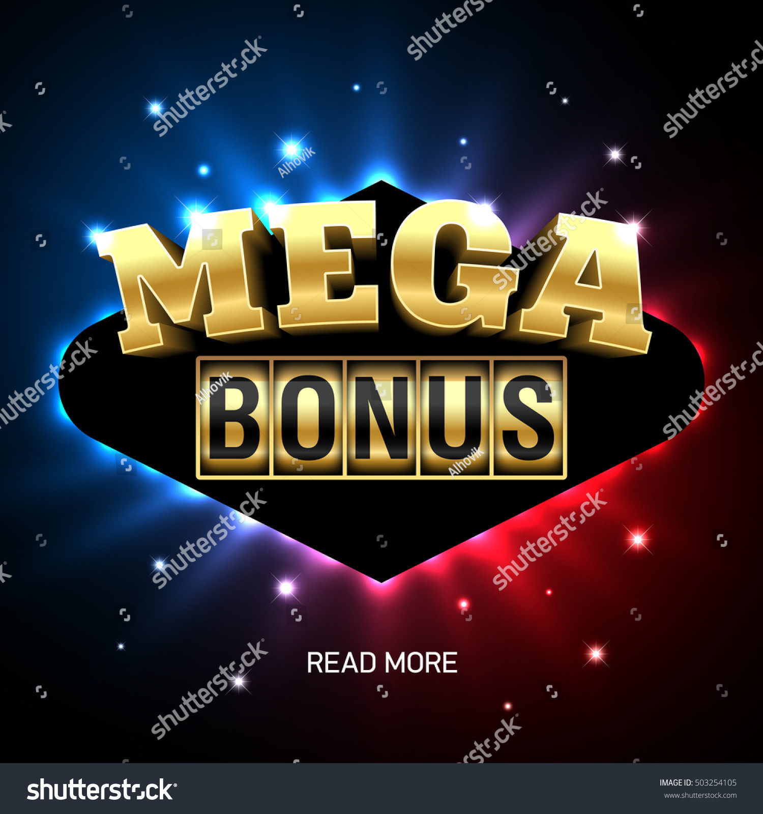 Mega Bonus Bright Casino Banner Vector Stock Vector 503254105 ...