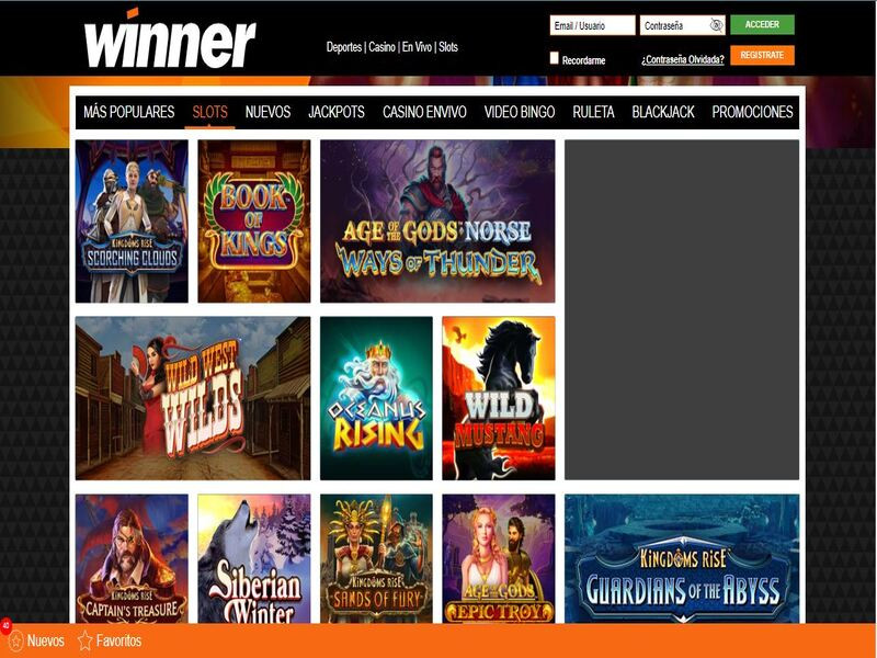 Haz login en el casino en línea confiable de Winner México